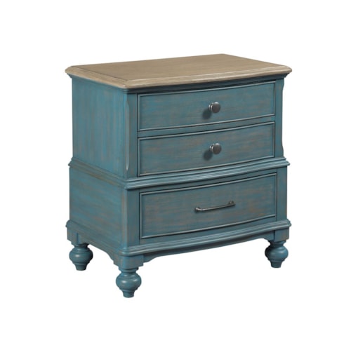 Moray Three Drawer Nightstand with USB Port