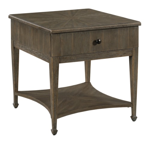 Transitional Drawer End Table