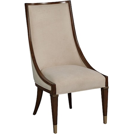 Transitional Upholstered Side Chair with Sloped Back