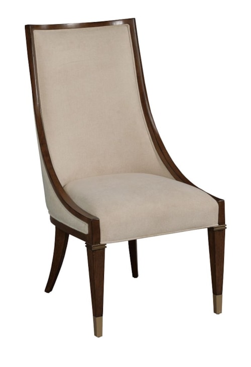 Transitional Upholstered Side Chair with Sloped Back