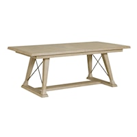 Relaxed Vintage Clayton Trestle Dining Table with Two Leaves