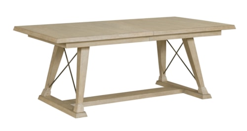 Relaxed Vintage Clayton Trestle Dining Table with Two Leaves