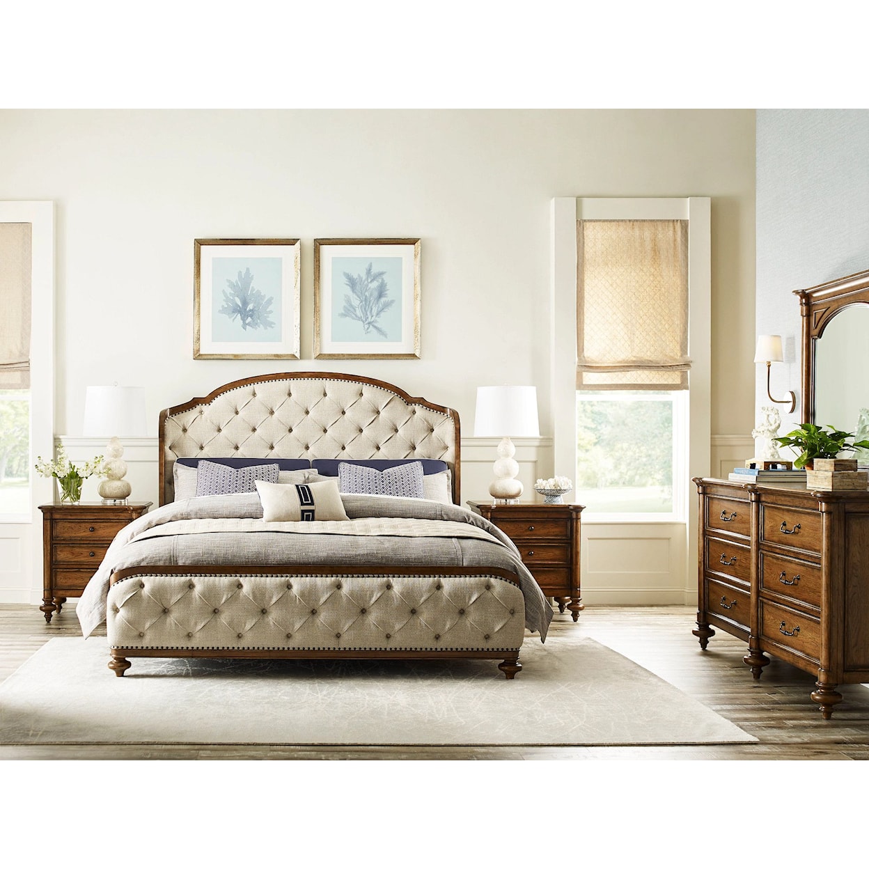 American Drew Berkshire Cal King Upholstered Bed