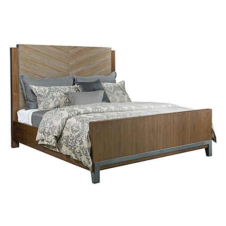 King Chevron Panel Bed