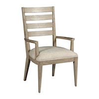 Brinkley Farmhouse Arm Chair with Upholstered Seat