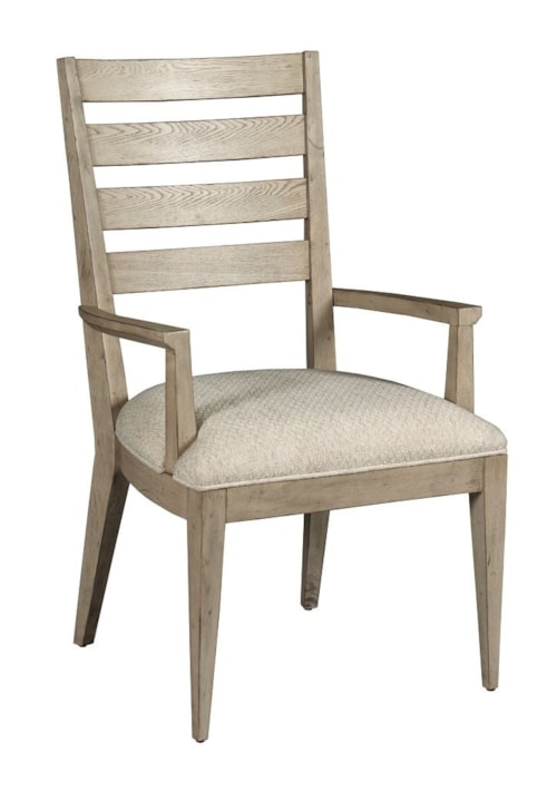 Brinkley Farmhouse Arm Chair with Upholstered Seat