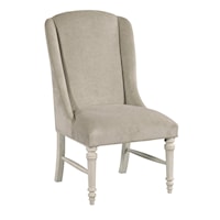 Coastal Parlor Upholstered Host Chair with Wing Back