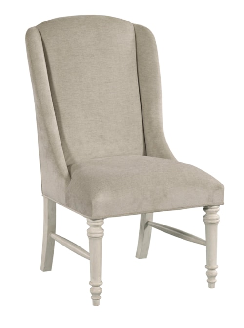 Coastal Parlor Upholstered Host Chair with Wing Back