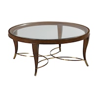 Transitional Coffee Table with Glass Top