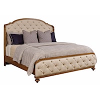 Glendale Traditional King Upholstered Shelter Bed
