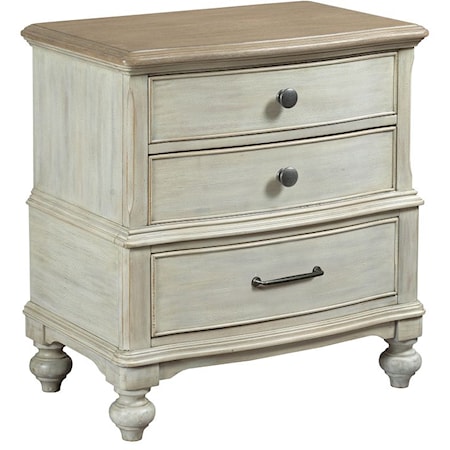 Moray Three Drawer Nightstand with USB Port