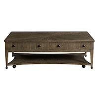 Transitional Rectangular 2-Drawer Coffee Table