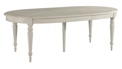 Coastal Serene Oval Dining Table with 2 Table Leaves