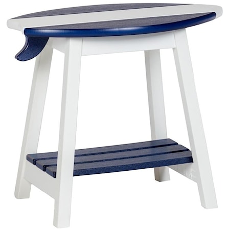 CWS 520 Surf End Table WH/PB