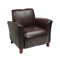 Mocha Bonded Leather Breeze Club Chair