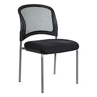 Titanium Finish Black Visitors Chair with ProGrid® Back and Straight Legs