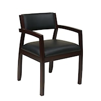 Napa Espresso Guest Chair With Upholstered Back