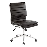 Armless Mid Back Manager's Faux Leather Chair