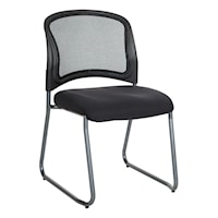 Titanium Finish Black Visitors Chair with ProGrid® Back and Sled Base