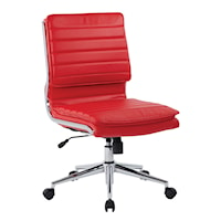Armless Mid Back Manager's Faux Leather Chair