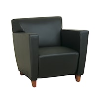 Black Bonded Leather Club Chair