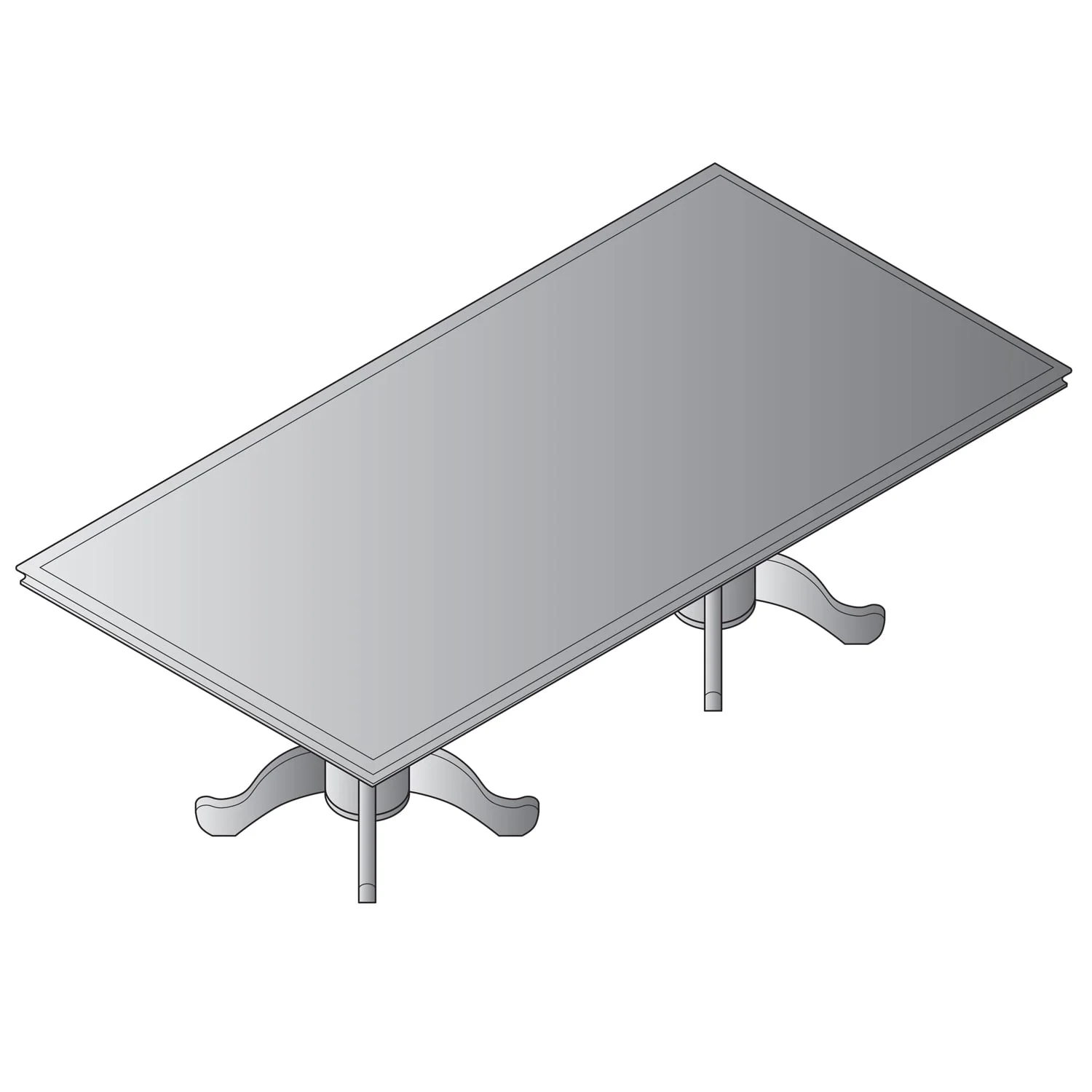 Townsend TOW35QCHY Townsend Rectangular Table with Queen Anne Base