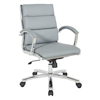 Mid Back Executive Charcoal Grey Faux Leather Chair