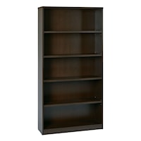 36Wx12Dx72H 5-Shelf Bookcase with 1" Thick Shelves -