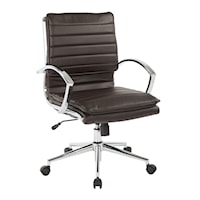 Mid Back Manager's Faux Leather Chair