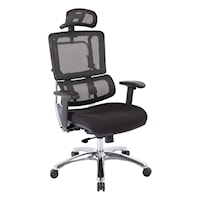 Vertical Black Mesh Back Chair with Headrest