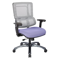 Vertical Grey Mesh Back Chair with Titanium Base