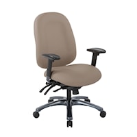 Multi-Function High Back Chair with Seat Slider and Titanium Finish Base