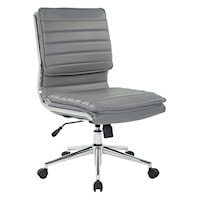 Armless Mid Back Manager's Faux Leather Chair