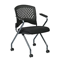 Deluxe Folding Chair with Ventilated Plastic Wrap Around Back