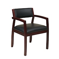 Napa Mahogany Guest Chair With Upholstered Back