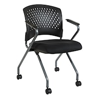 Deluxe Folding Chair with Ventilated Plastic Wrap Around Back