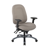 Multi-Function High Back Chair with Seat Slider and Titanium Finish Base
