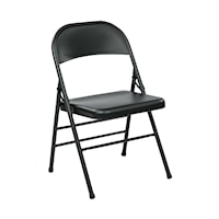 Folding Chair with Metal Seat and Back