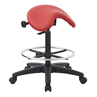 Backless Stool with Saddle Seat