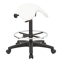 Backless Stool with Saddle Seat