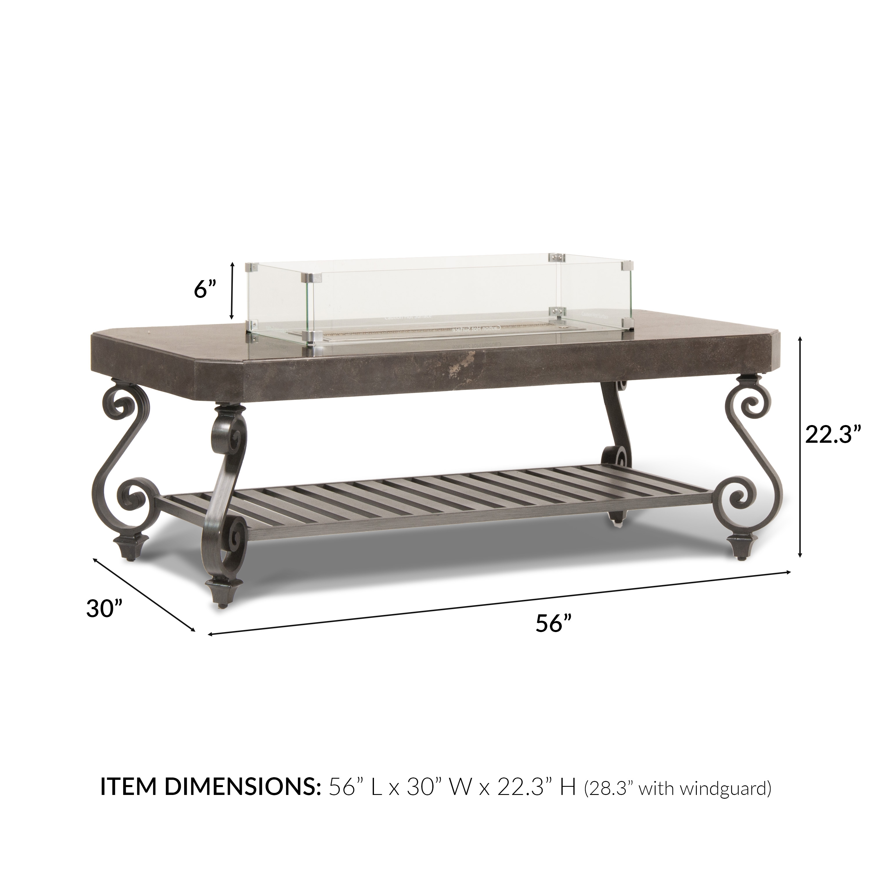 Connor 56" Fire Table w/Windguard
