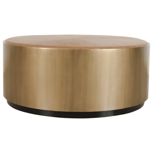 Contemporary Round Coffee Table with Casters