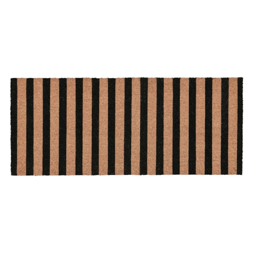 Doormat Striped Black/Natural 24X57
