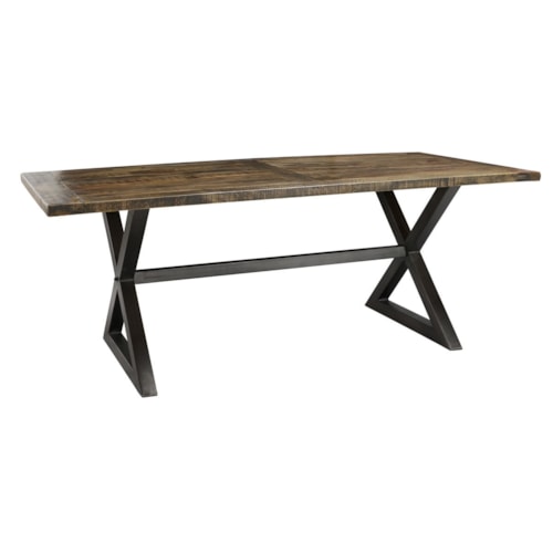 Transitional Dining Table with Double Pedestal Base