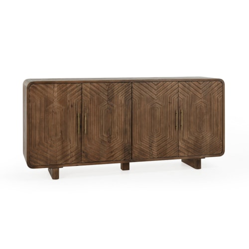 Mango Wood 4Dr Buffet Artisan Brown