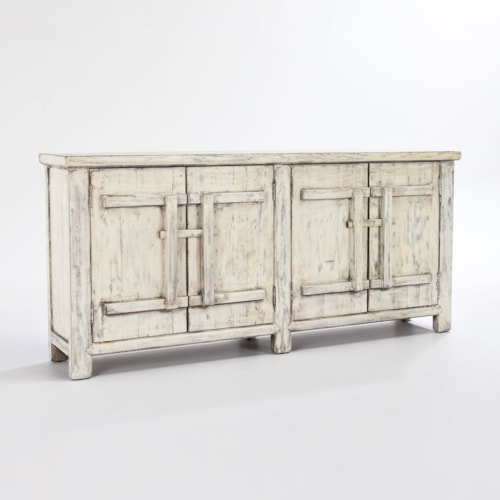 Farmhouse 4-Door Cabinet with Adjustable Shelves