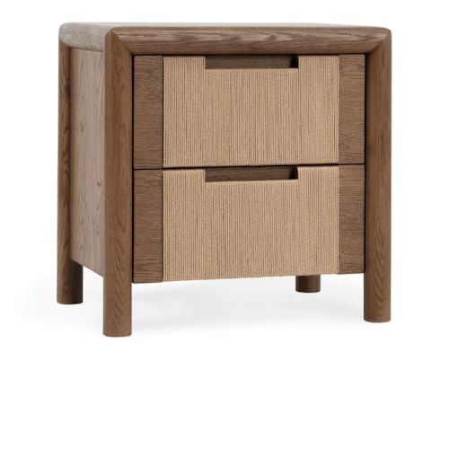 Coastal 2-Drawer Nightstand with Rope Detailing