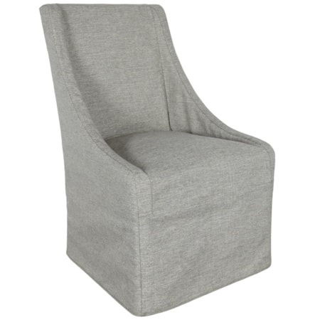 Upholstered Rolling Dining Chair Gray