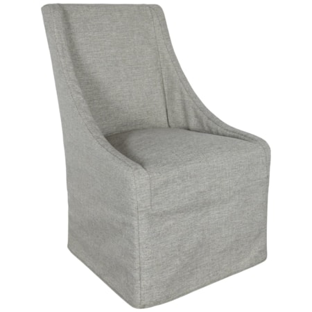 Upholstered Rolling Dining Chair Gray