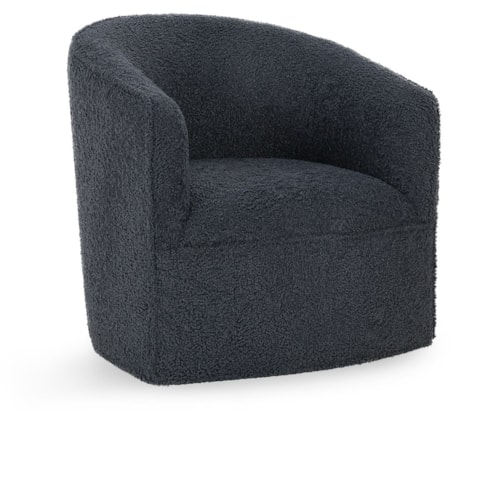 Casual Swivel Accent Chair with Barrel Back